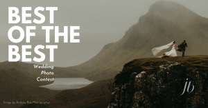 Epic wedding photo on a cliff in Isle of Skye, Scotland