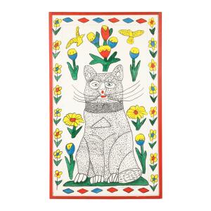 This 1978 latex and marker on Masonite painting by Canadian folk artist Joe Sleep (1914-1978), titled Cat, sold within estimate for CA$5,900.
