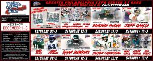 Hamels, Dawkins, Jaworski, Cunningham, McNabb & Carmichael Signing for Fans at the December Philly Show in Oaks, PA