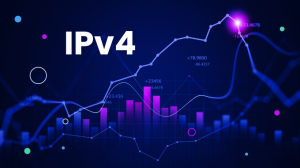 IPv4 and abstract stock market fluctuations shown graphically