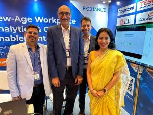 Team ProHance with Saurabh Sharma, Senior VP at First Source at SHRM New Delhi, 2023