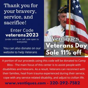 Ventiques Vents Veterans Day Sale For All
