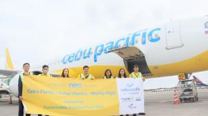 Cebu Pacific and JG Summit officials take the lead in operating Flight 5J 5055 from Narita to Manila powered by sustainable aviation fuel.