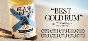 Island Company Rum Beach Bottle with Awards