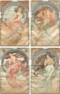 Alphonse Mucha, The Arts: On Silk. 1898. Estimate: $70,000-$90,000.