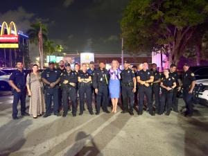 Christi Tasker stands with City of Miami police force as they are short staffed and under paid typical living wage increases.
