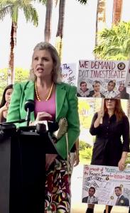 Christi Tasker fearlessly calls investigators. Tasker states the Miami politicians are "government gangsters" withholding documents and paying off their acquaintances while the city suffers. Tasker was the first District 2 candidate to provide numerous in