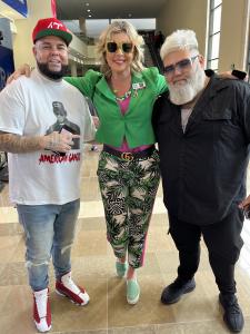 Rapper Forgiato Blow, Christi Tasker, and Gospel Singer Jimmy Levy at Turning Point USA Conference in West Palm Beach