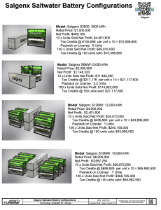 Salgenx Saltwater Battery Model Configurations