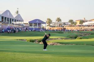 ROLEX TESTIMONEE MATT FITZPATRICK HITS  AN APPROACH ON THE 18TH HOLE AT THE  2022 DP WORLD TOUR CHAMPIONSHIP, DUBAI