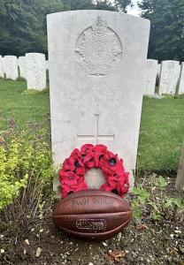 FWH Renton showcased his rugby prowess at both Cargilfield School and Sedbergh Prep, earning his caps for outstanding performances. In commemoration of his achievements, Rob Taylor left a signed rugby ball from both School's 1st and 2nd teams as a fitting memento.