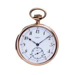 This Touchon & Co. 14k Minute Repeater pocket watch with 14K yellow gold case, serial number "137595", and a gross weight of 69.53 grams, should finish at CA$4,000-$6,000.