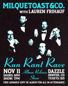 Milquetoast & Co. Album Release with Lauren Frihauf Tomorrow, 11.11.23 at Dazzle Denver