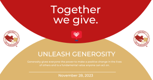 Unleash Generosity Graphic with #GivingTuesday