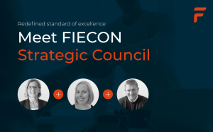 Headshot photographs of Susan Suponcic, Dawn Lee, Eric Low FIECON Strategic Council