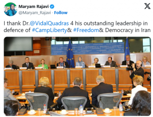 On Sep. 2023, during an international conference held in Brussels, Dr. Alejo Vidal Quadras expressed himself quite frankly  said, “I have been working alongside my dear friends Paolo Casaca and Struan Stevenson for 21 years with the PMOI and the NCRI.