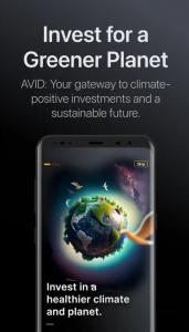 AVID Climate Investment app welcome screen