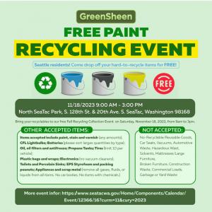 Seatac Free Recycling Event Flyer.