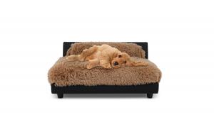 Roma Orthopedic Dog Bed in Fawn with dog