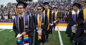 Graduates at commencement ceremonies