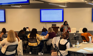 Alicia Lyttle sharing insights at "Women + Tech" Meetup