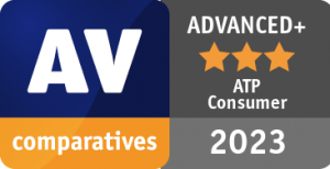 Award-Logo für zertifizierte Consumer Produkte im Advanced Threat Protection Test 2023 von AV-Comparatives