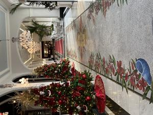 Elaborately decorated Christmas trees will be placed throughout Grand Galvez