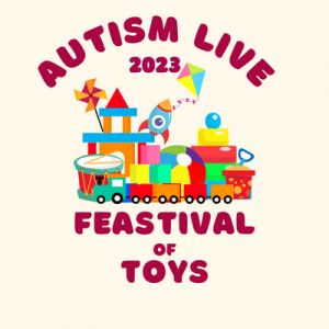 The Word Autism Live Festival of Toys on a festive background