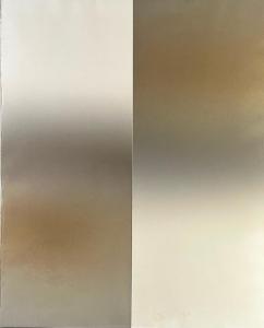 Vaporized metal pigments on paper by Larry Bell (American, b. 1939), titled Vapor Drawing (1979), signed and dated, 47 ½ inches by 38 ½ inches (est. $6,000-$8,000).