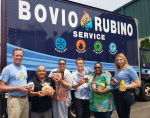 Hot dogs, rolls and condiments were all included in the 4th of July picnic packs Bovio Rubino Service donated to Oaks Integrated Services' Food Pantry