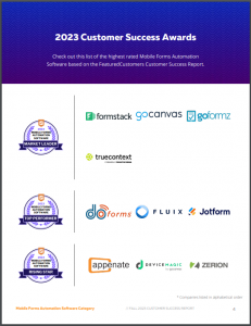 The Top Mobile Forms Automation Software Vendors According to the FeaturedCustomers Fall 2023 Customer Success Report