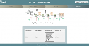 Screenshot showcasing the ICS Alt Text Generator, an AI-driven tool utilizing Large Language Models and Ictect’s patented Intelligent Content software, visually representing a complex diagram with auto generated alt text description.