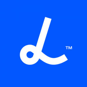 Lake.com logo, a white L on a rich blue background