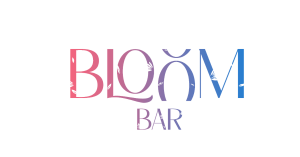 Bloom Bar logo with pink and blue gradient details