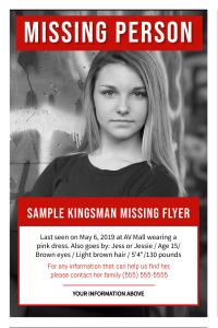 Sample Missing Person Flyer