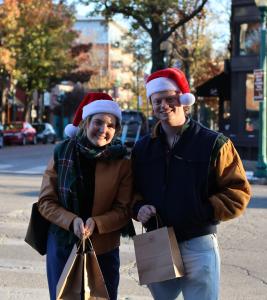people wearing Santa hats in Westport