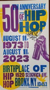 A 50th anniversary of Hip Hop limited edition signed KRS-One poster.