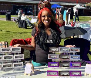 LashDaeLLC's fun collection of reusable eye lashes  on display at the Phoenix Global Village on December 2, 2023.