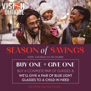 Vision Boutique’s “Season of Giving” December Promotion