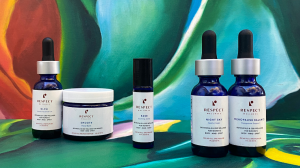 Respect Wellness Products with a colorful backdrop