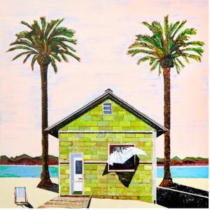 Bungalow #1 by Don Hershman (Acrylic, ink, and pencil on wood - 36"x36")