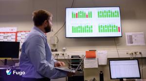 Fugo customer Struers relies on Fugo's TV Dashboard software to share data with their deskless workforce