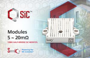 SemiQ’s new 1200V 5mΩ, 10mΩ, and 20mΩ SiC MOSFET are available in industry standard half-bridge packages.