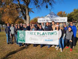 Dozens of community volunteers helped plant at Cummings Park.