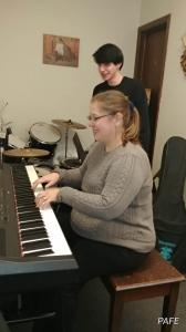Karen Janiszewski is teaching a voice lesson to Nathan Pittorf, an Elvis Tribute Artist who already performs and competes around the US.