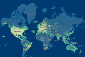 FlightAware Coverage Map