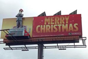 Gordon McKernan’s 3D Billboard Takes a Festive Turn for Christmas