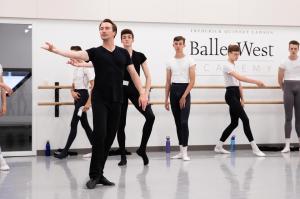 Christopher Sellers teaching a ballet class.