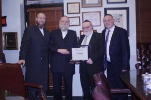 From left to right: Ezra Friedlander, Rabbi Chaim Waldman, Dr. Joshua Weinstein, Rabbi Motty Katz