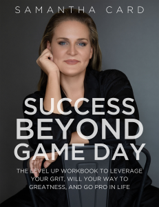 The cover of Samantha Card's updated Level Up Success Beyond Game Day playbook.